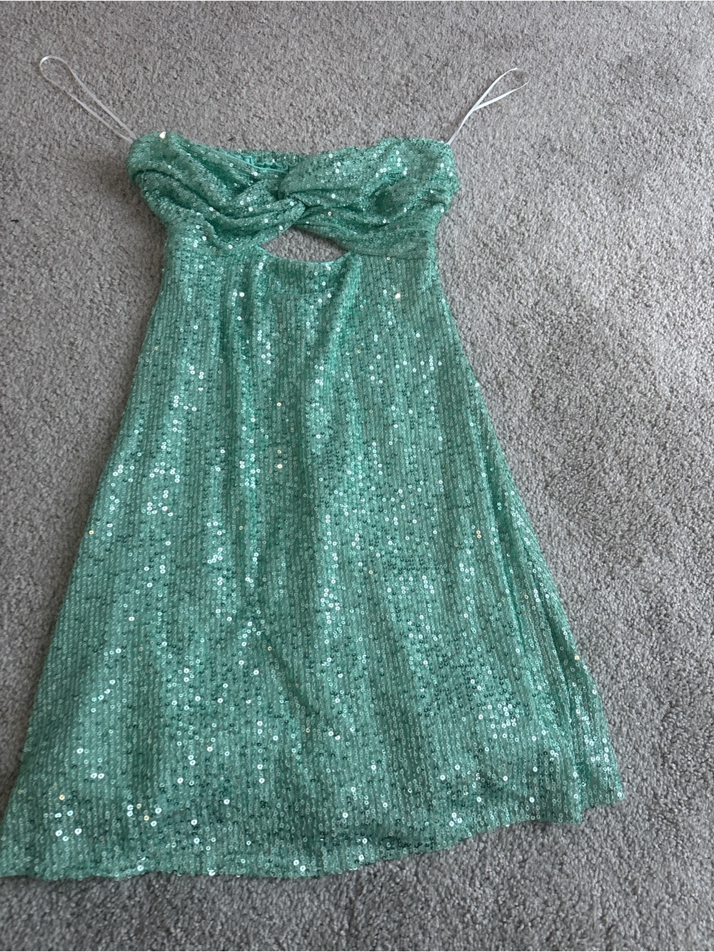 Hello Molly Mint Green Sequin Party Dress for Kids